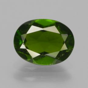 Diopside di cromo Verde scuro naturale da 1.30 ct, Taglio ovale, VS-SI