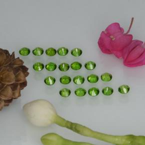 Gemme di Diopside di cromo Verde naturale da  ct, Taglio rotondo, VS
