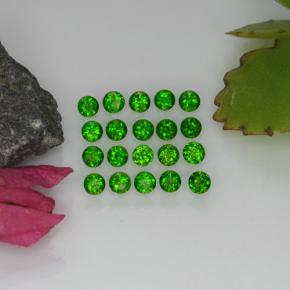 Diopside cromifero naturale verde da 1,39 ct, taglio rotondo, VS-SI