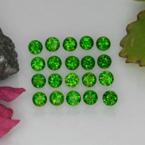 Diopside cromifero naturale verde da 1,39 ct, taglio rotondo, VS-SI