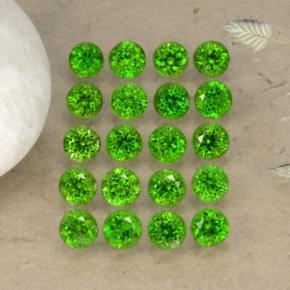 Diopside cromifero naturale verde da 1,40 ct, taglio rotondo, VS-SI