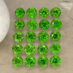 Diopside cromifero naturale verde da 1,40 ct, taglio rotondo, VS-SI