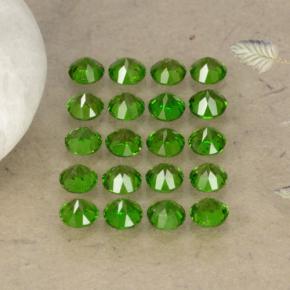 Diopside cromifero naturale verde da 1,40 ct, taglio rotondo, VS-SI