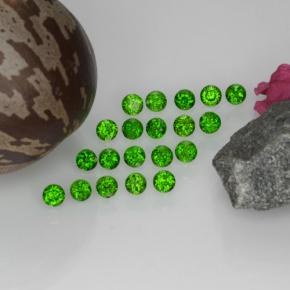 Diopside cromifero naturale verde da 1,43 ct, taglio rotondo, VS-SI