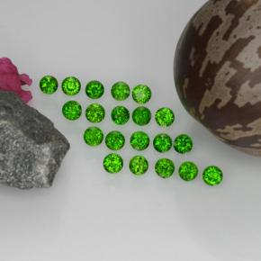 Diopside cromifero naturale verde da 1,43 ct, taglio rotondo, VS-SI