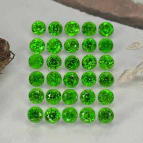 Diopside cromifero naturale verde da 2,08 ct, taglio rotondo, VS-SI