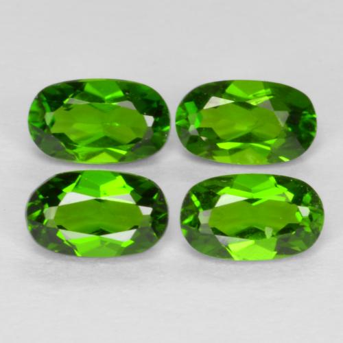 Gemme di Diopside di cromo Verde medio-scuro naturale da 1.11 ct, Taglio ovale, VS