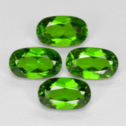 Gemme di Diopside di cromo Verde medio-scuro naturale da 1.11 ct, Taglio ovale, VS