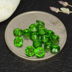 Diopside cromifero naturale verde da 1,77 ct, taglio rotondo, VS