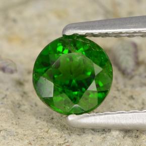 Diopside cromifero naturale verde da 0,65 ct, taglio rotondo, VS-SI