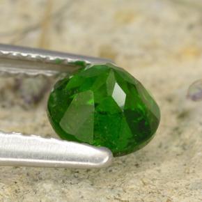 Diopside cromifero naturale verde da 0,65 ct, taglio rotondo, VS-SI