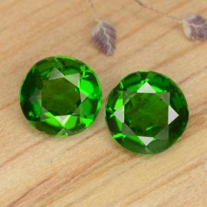 Diopside cromifero naturale verde da 0,87 ct, taglio rotondo, VS-SI