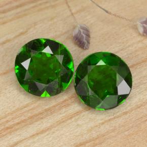 Gemme di Diopside di cromo Verde naturale da 0.94 ct, Taglio rotondo, VS-SI