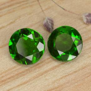 Gemme di Diopside di cromo Verde naturale da 0.94 ct, Taglio rotondo, VS-SI
