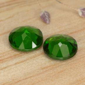 Gemme di Diopside di cromo Verde naturale da 0.94 ct, Taglio rotondo, VS-SI