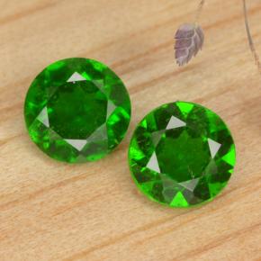 Gemme di Diopside di cromo Verde naturale da 0.95 ct, Taglio rotondo, VS-SI