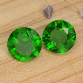 Gemme di Diopside di cromo Verde naturale da 0.95 ct, Taglio rotondo, VS-SI
