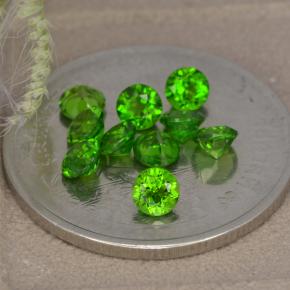 Diopside cromifero naturale verde da 1,37 ct, taglio rotondo, VS