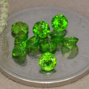 Diopside cromifero naturale verde da 1,37 ct, taglio rotondo, VS