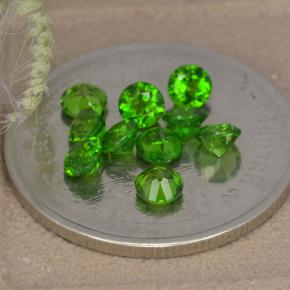 Diopside cromifero naturale verde da 1,37 ct, taglio rotondo, VS