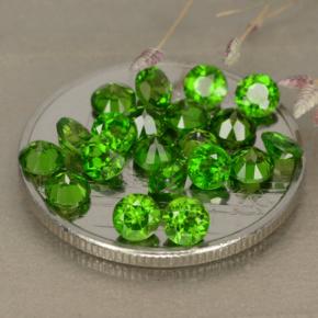 Gemme di Diopside di cromo Verde medio-scuro naturale da 2.89 ct, Taglio rotondo, VS