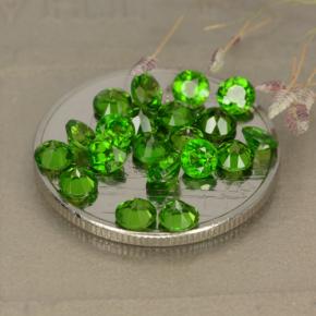 Gemme di Diopside di cromo Verde medio-scuro naturale da 2.89 ct, Taglio rotondo, VS