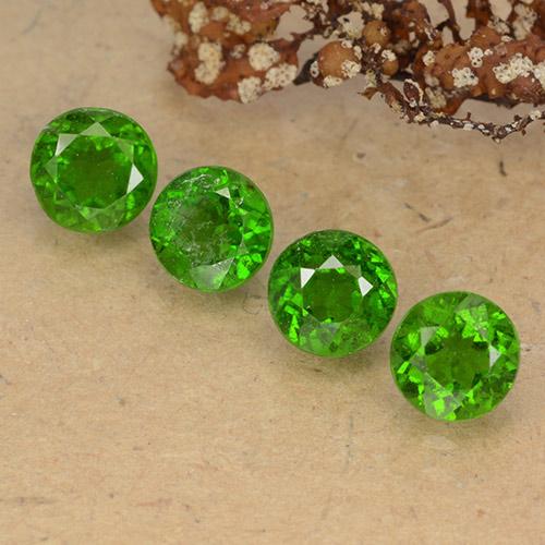 Diopside cromifero naturale verde da 2,53 ct, taglio rotondo, VS