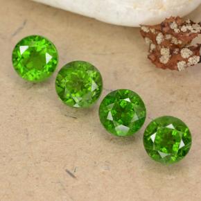 Diopside cromifero naturale verde da 2,56 ct, taglio rotondo, VS