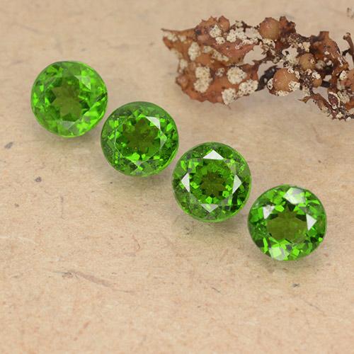 Gemme di Diopside di cromo Verde medio-scuro naturale da 2.54 ct, Taglio rotondo, VS