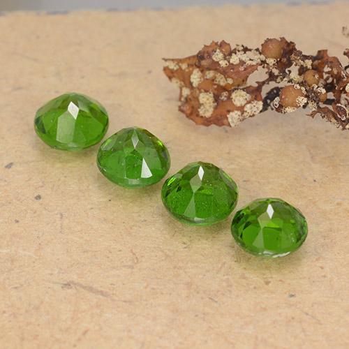 Gemme di Diopside di cromo Verde medio-scuro naturale da 2.54 ct, Taglio rotondo, VS