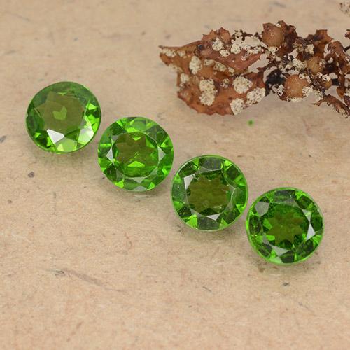 Diopside cromifero naturale verde da 1,87 ct, taglio rotondo, VS