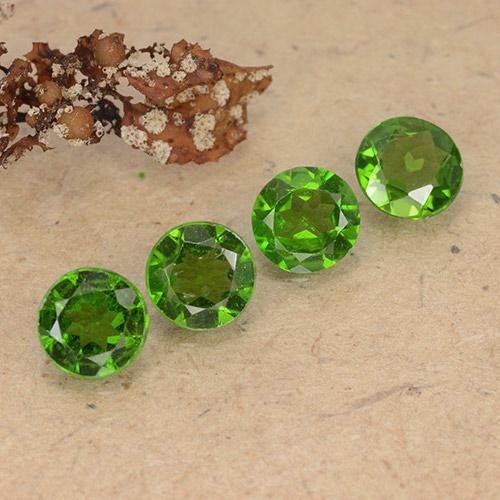Diopside cromifero naturale verde da 1,87 ct, taglio rotondo, VS