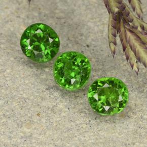 Gemme di Diopside di cromo Verde naturale da 0.63 ct, Taglio rotondo, VS