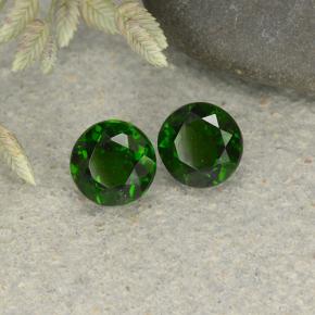 Diopside cromifero naturale verde da 1,12 ct, taglio rotondo, VS