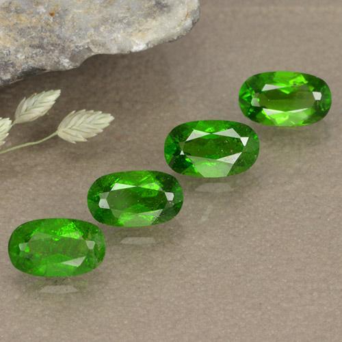 Gemme di Diopside di cromo Verde acceso naturale da 1.10 ct, Taglio ovale, VS