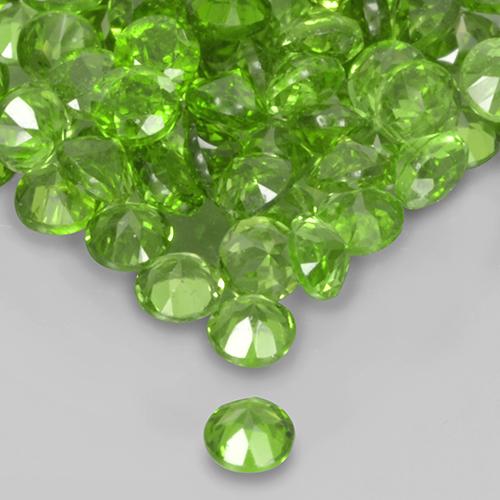 Gemme di Diopside di cromo Verde acceso naturale da 2.57 ct, Taglio rotondo, VS