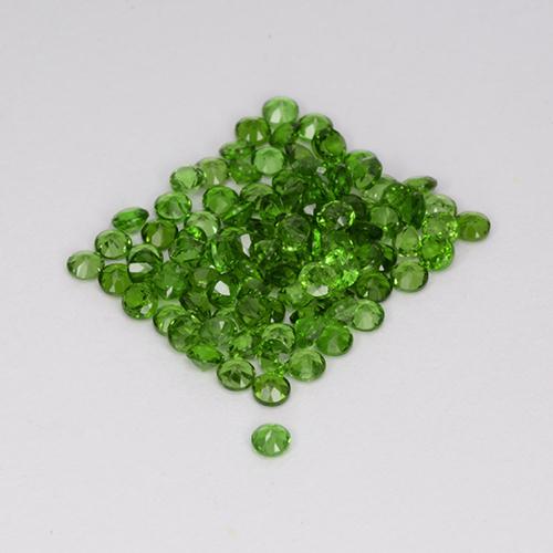 Gemme di Diopside di cromo Verde medio-scuro naturale da 2.56 ct, Taglio rotondo, VS