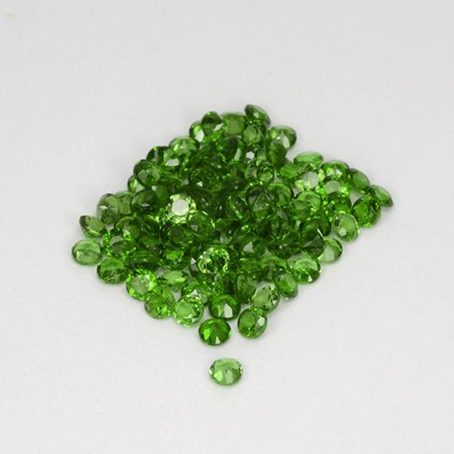 Gemme di Diopside di cromo Verde medio-scuro naturale da 2.56 ct, Taglio rotondo, VS