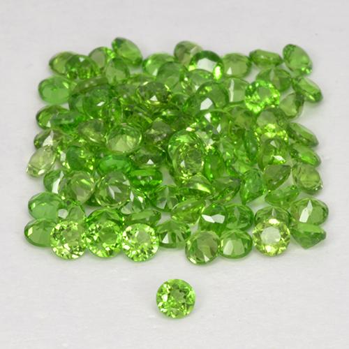 Diopside cromifero naturale verde da 2,50 ct, taglio rotondo, VS