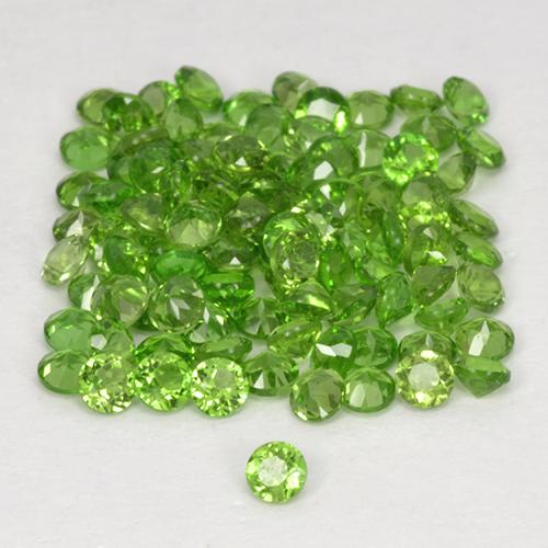 Diopside cromifero naturale verde da 2,50 ct, taglio rotondo, VS