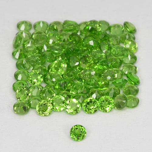 Gemme di Diopside di cromo Verde acceso naturale da 2.51 ct, Taglio rotondo, VS