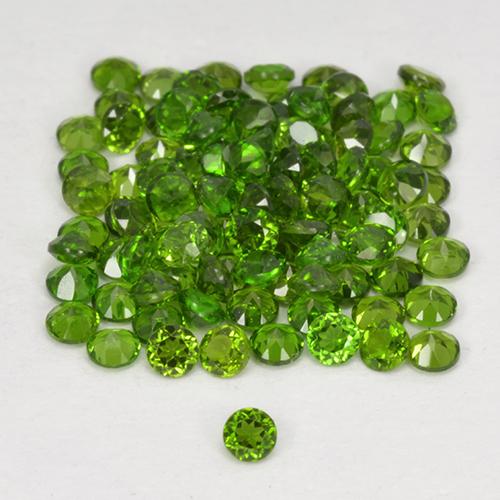 Diopside cromifero naturale verde da 2,58 ct, taglio rotondo, VS