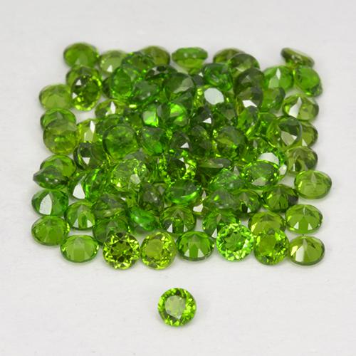 Diopside cromifero naturale verde da 2,58 ct, taglio rotondo, VS