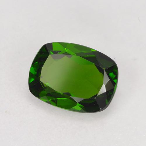 Diopside di cromo Verde medio-scuro naturale da 1.32 ct, Taglio a cuscino, VVS-VS