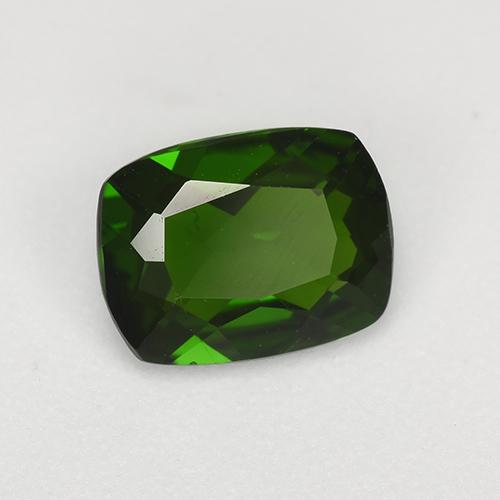 Diopside cromifero naturale verde da 1,27 ct, taglio a cuscino, VS