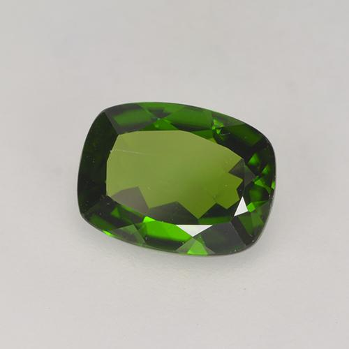 Diopside di cromo Verde terroso naturale da 1.34 ct, Taglio a cuscino, VS