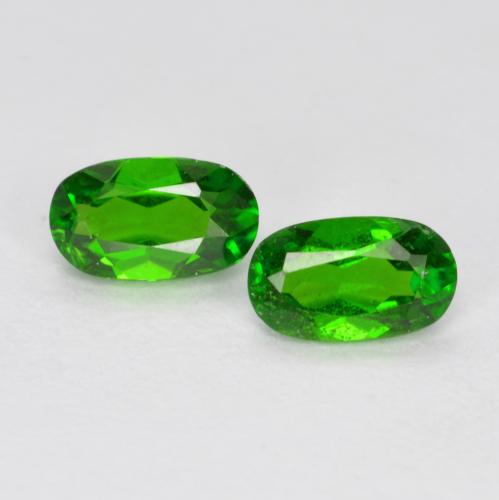 Gemme di Diopside di cromo Verde brillante naturale da 0.47 ct, Taglio ovale, VS-SI