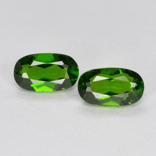 Gemme di Diopside di cromo Verde medio-scuro naturale da 0.51 ct, Taglio ovale, VS-SI