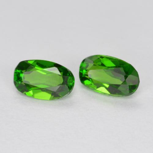 Diopside cromifero naturale verde da 0,47 ct, taglio ovale, VS