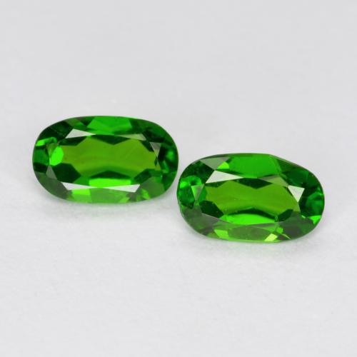 Gemme di Diopside di cromo Verde scuro naturale da 0.40 ct, Taglio ovale, VS